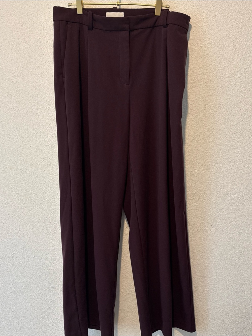 H&M High-Waisted Wide-Leg Tailored Dress Pants Burgundy / Plum Size 12